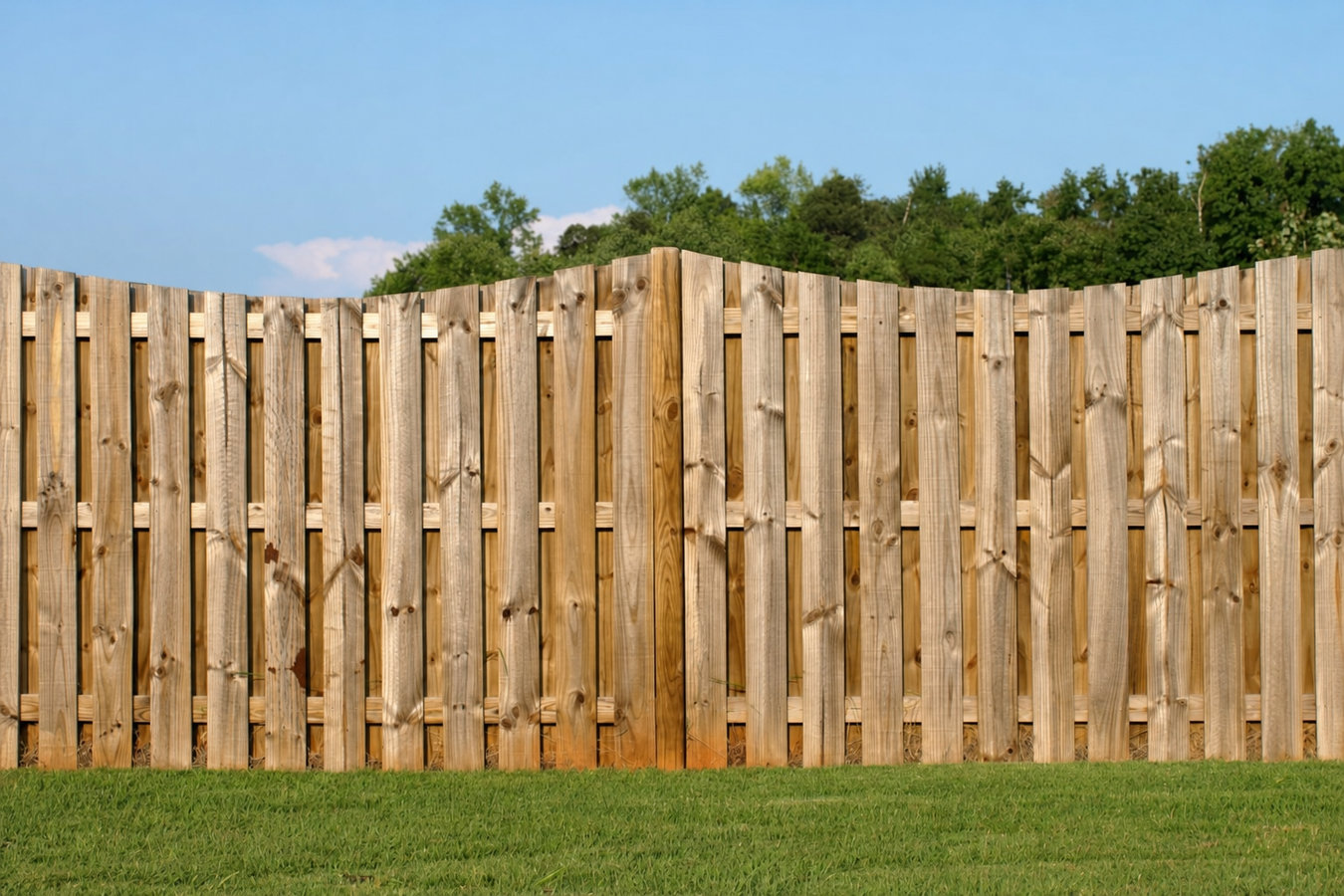 Wood fence installation